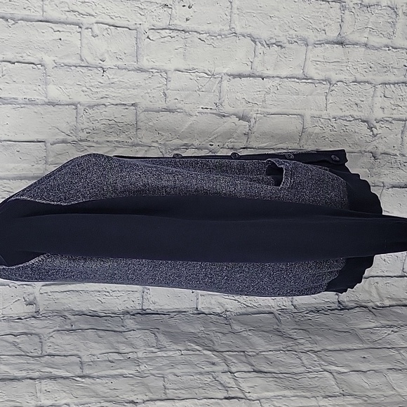 Express Button Down‎ Knit Ribbed Denim Women's Navy Blue Cardigan Sweater - Picture 5 of 8